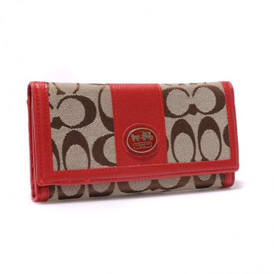 Coach Legacy Slim Envelope in Signature Large Red Wallets BLM | Women